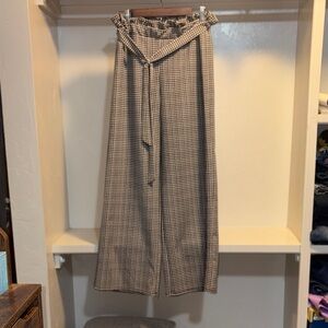 BeBop Black and Cream Paperbag Waist Wide Leg Pants